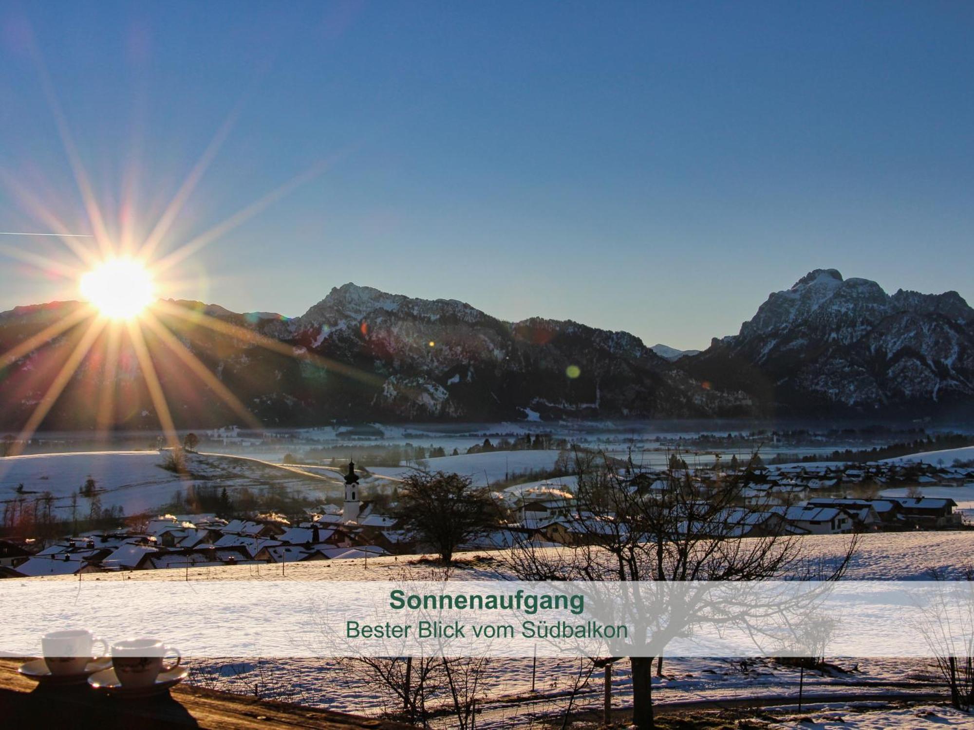 Chalet - Ferienwohnungen - Biohof Stoeger - Panoramasuedbalkon - Grandiose Aussicht Auf See, Berge Und Schloss Neuschwanstein Rieden Exteriör bild