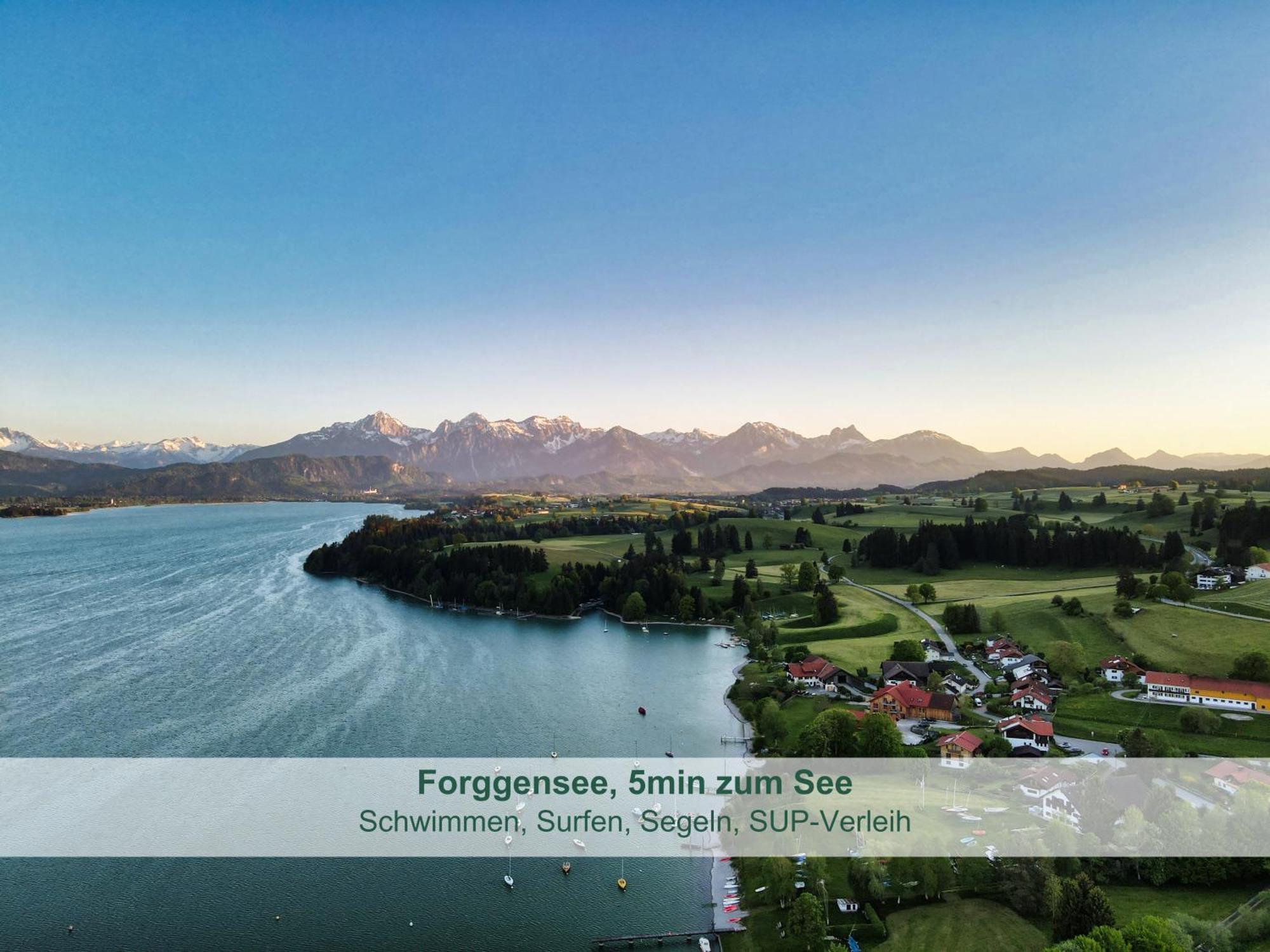 Chalet - Ferienwohnungen - Biohof Stoeger - Panoramasuedbalkon - Grandiose Aussicht Auf See, Berge Und Schloss Neuschwanstein Rieden Exteriör bild