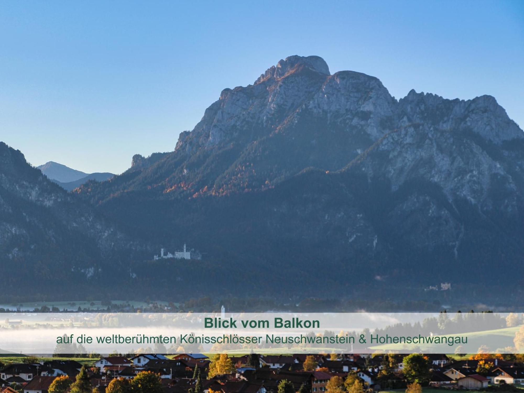 Chalet - Ferienwohnungen - Biohof Stoeger - Panoramasuedbalkon - Grandiose Aussicht Auf See, Berge Und Schloss Neuschwanstein Rieden Exteriör bild